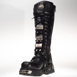 NEW New Rock Knee Boots Metallic M161-S1